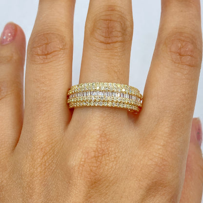 10K Succession Diamond Baguette Ring