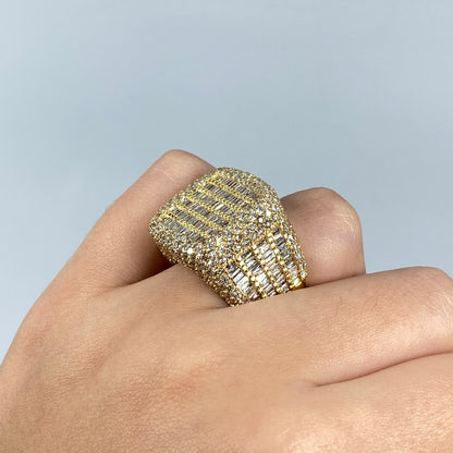 14K Jumbo Stacked Diamond Baguette Ring