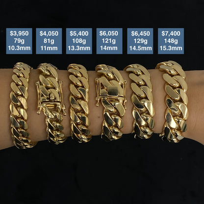 14K Solid Gold Cuban Link Bracelet