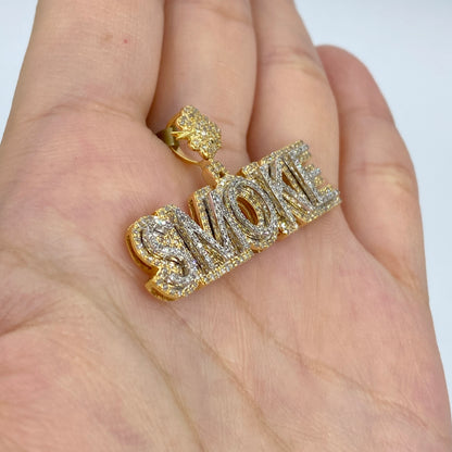 10K Smoke Name Plate Pendant