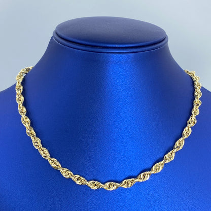 14K 8mm Twisted Rope Chain 16"