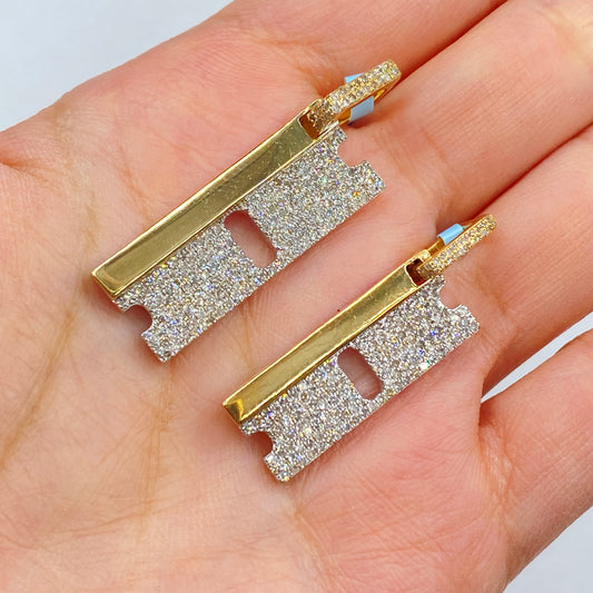 14K Razor Diamond Pendant