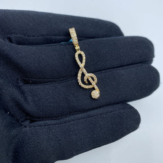 14K Music Note Diamond Pendant