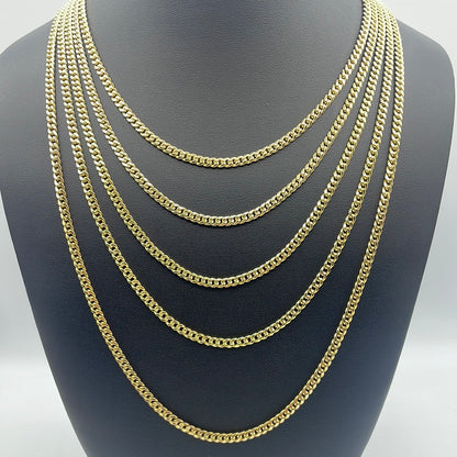 14K Gold 4MM Miami Cuban Link Chain 16-24”