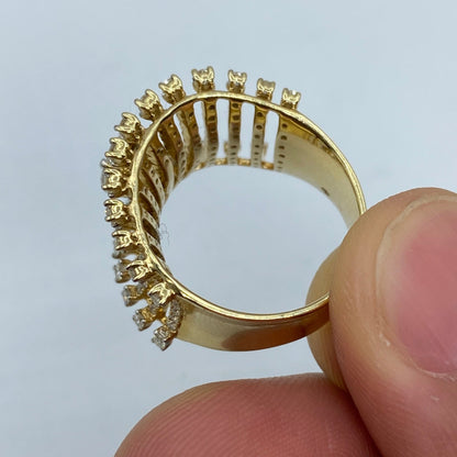 14K Large Center Stone Diamond Ring