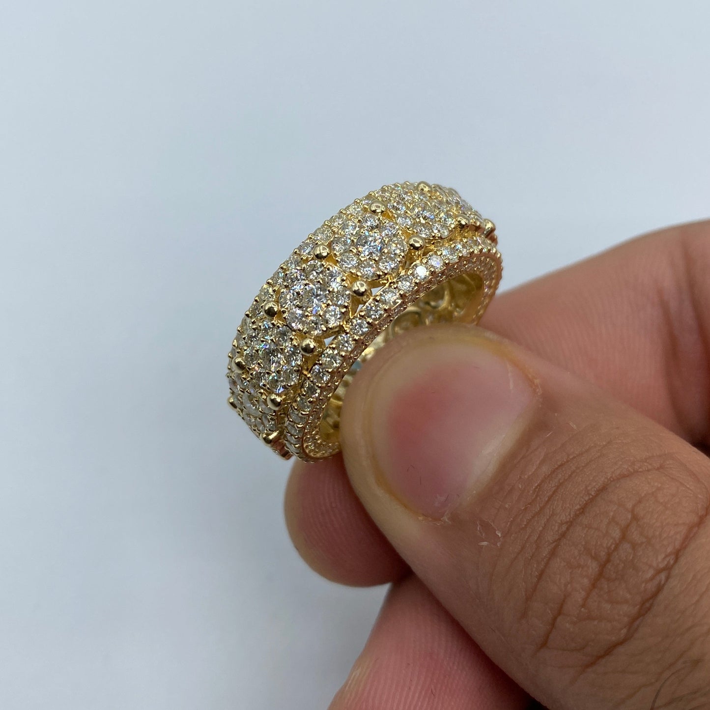 14K Eternity Flower Diamond Ring 6.8ct