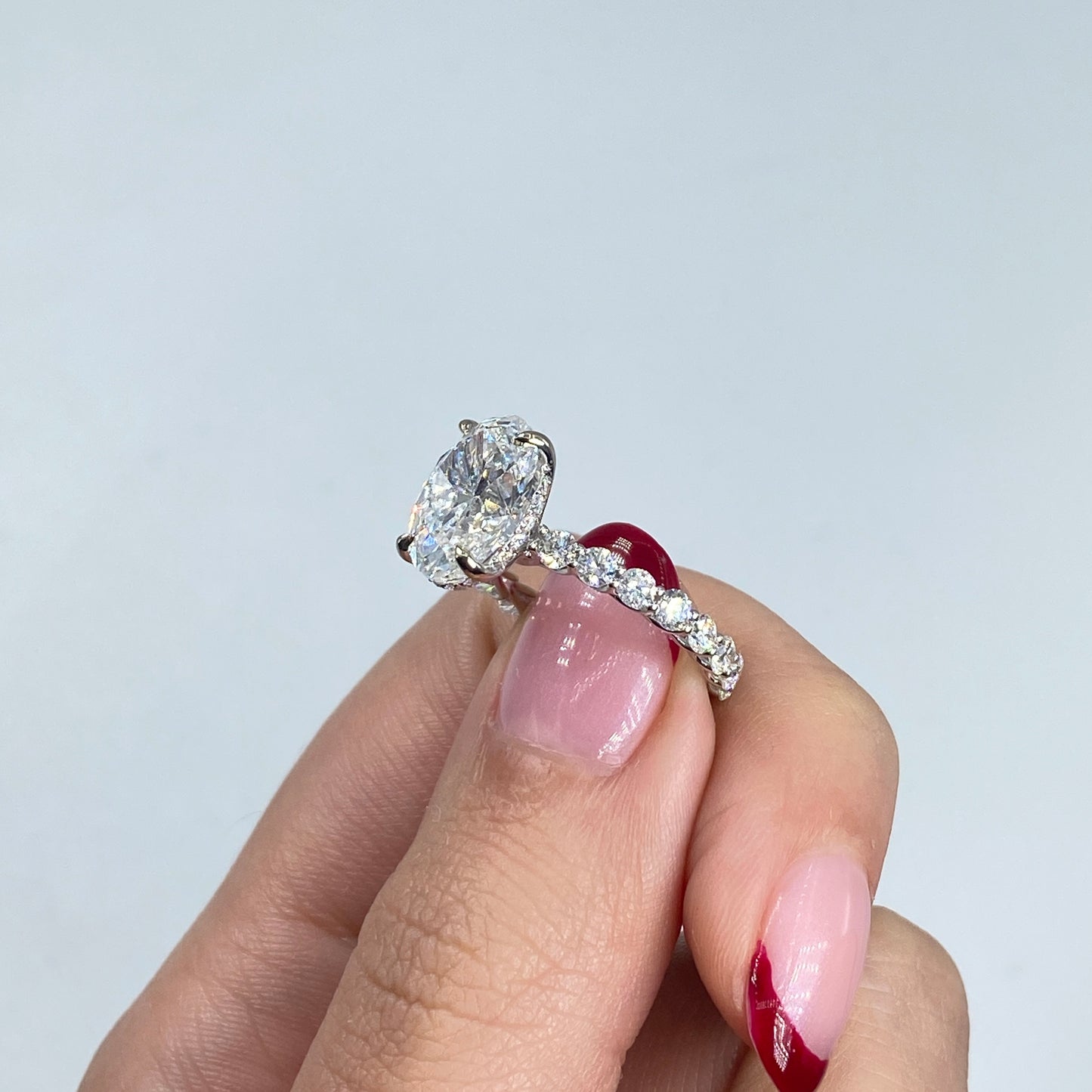 Custom 18K Luxe Joy Oval Diamond Engagement Ring
