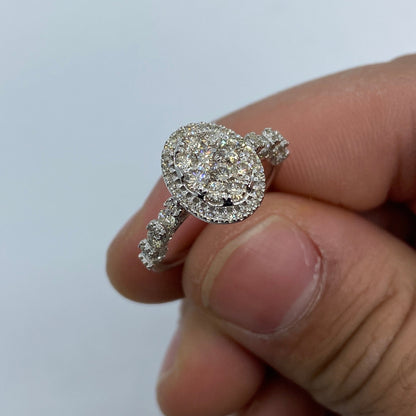 14K Princess Oval Diamond Engagement Ring