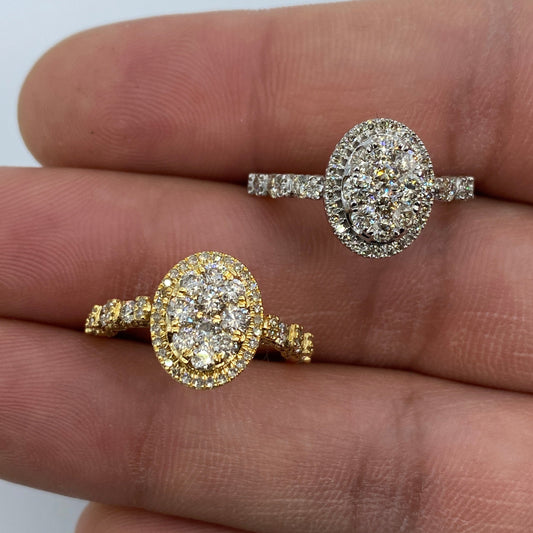 14K Princess Oval Diamond Engagement Ring