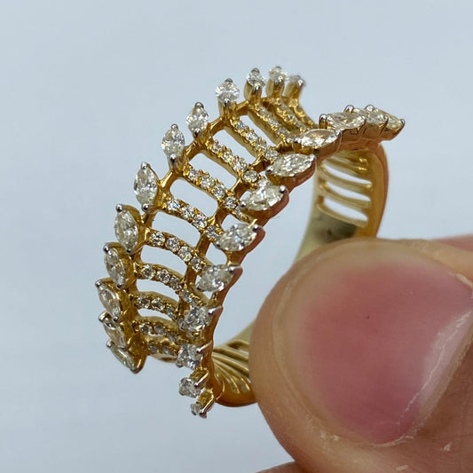 14K Floral Diamond Ring