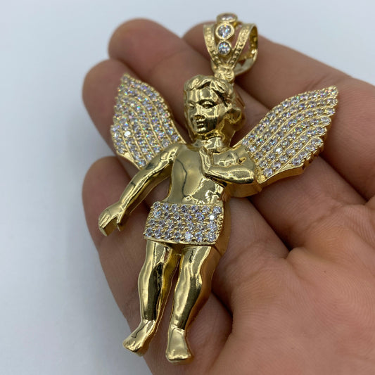 14K Baby Angel Pendant 3.0"