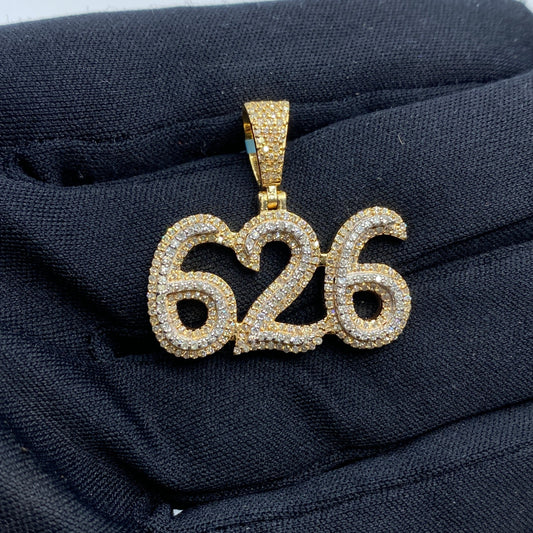 14K 626 Area Code Diamond Pendant