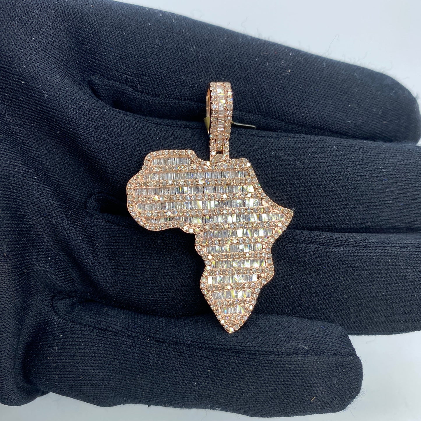 10K Africa Diamond Baguette Pendant
