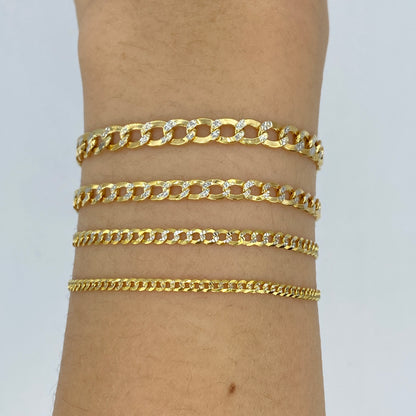 10K Two-Tone Flat Cuban Link Anklet