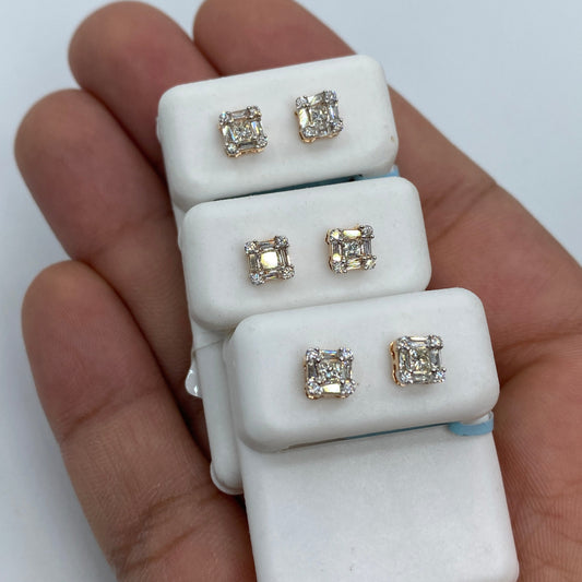 14K Diamond Baguette Stud Earrings