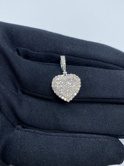 14K Heart Diamond Pendant