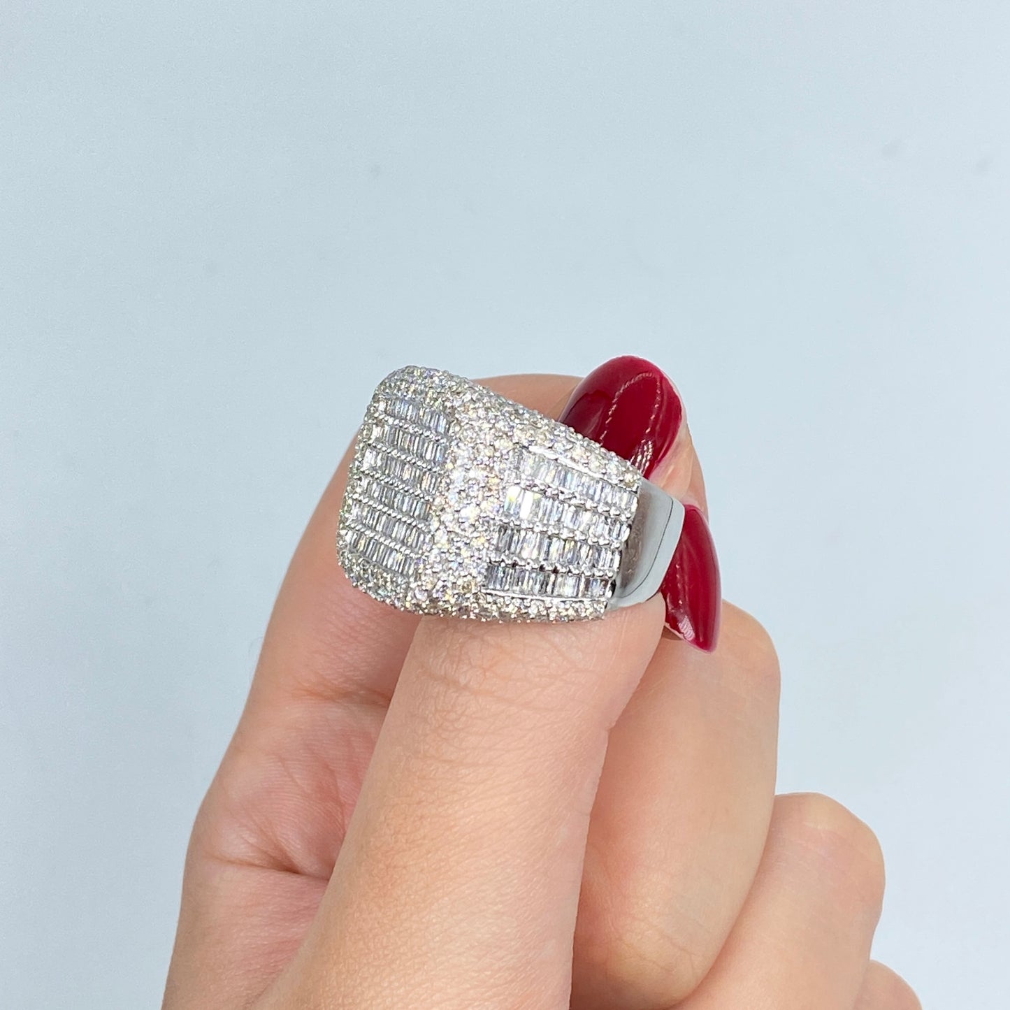 14K Jumbo Stacked Diamond Baguette Ring
