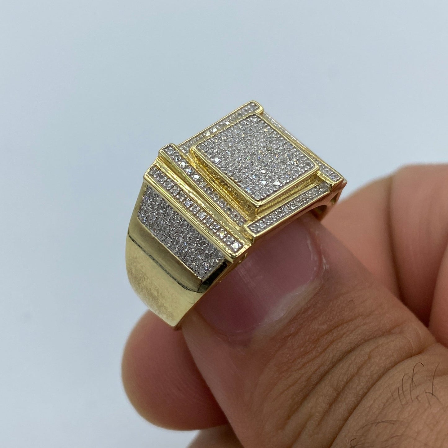 10K Square Jigsaw Diamond Ring