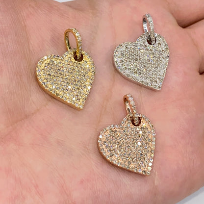 14K Protect Icy Heart Diamond Pendant