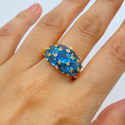 14K Ocean Diamond Ring