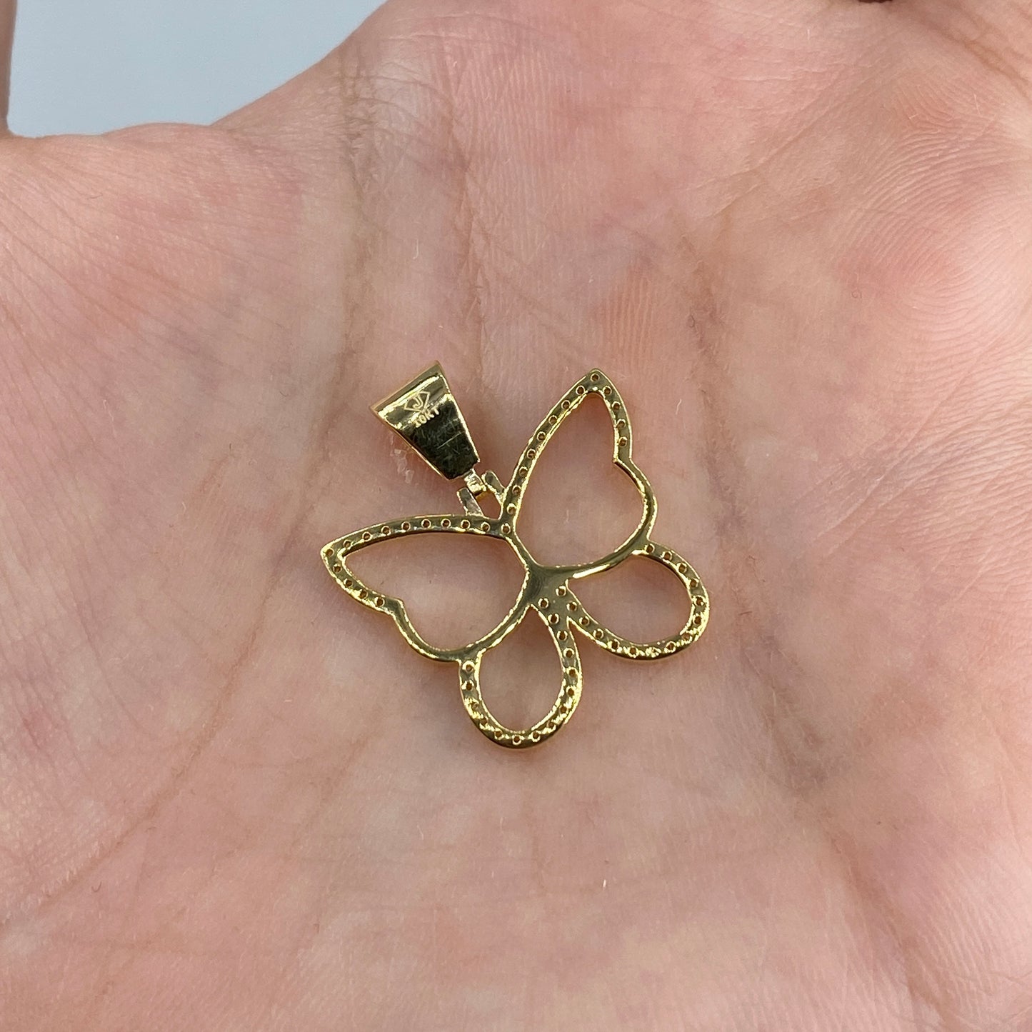 10K Butterfly Diamond Pendant