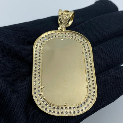 10K Rounded Rectangle Picture Photo Pendant