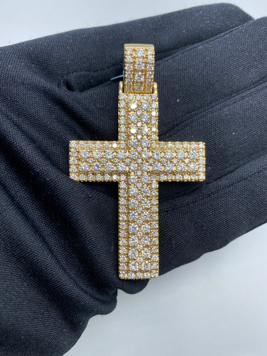 14K Large Cross Diamond Pendant