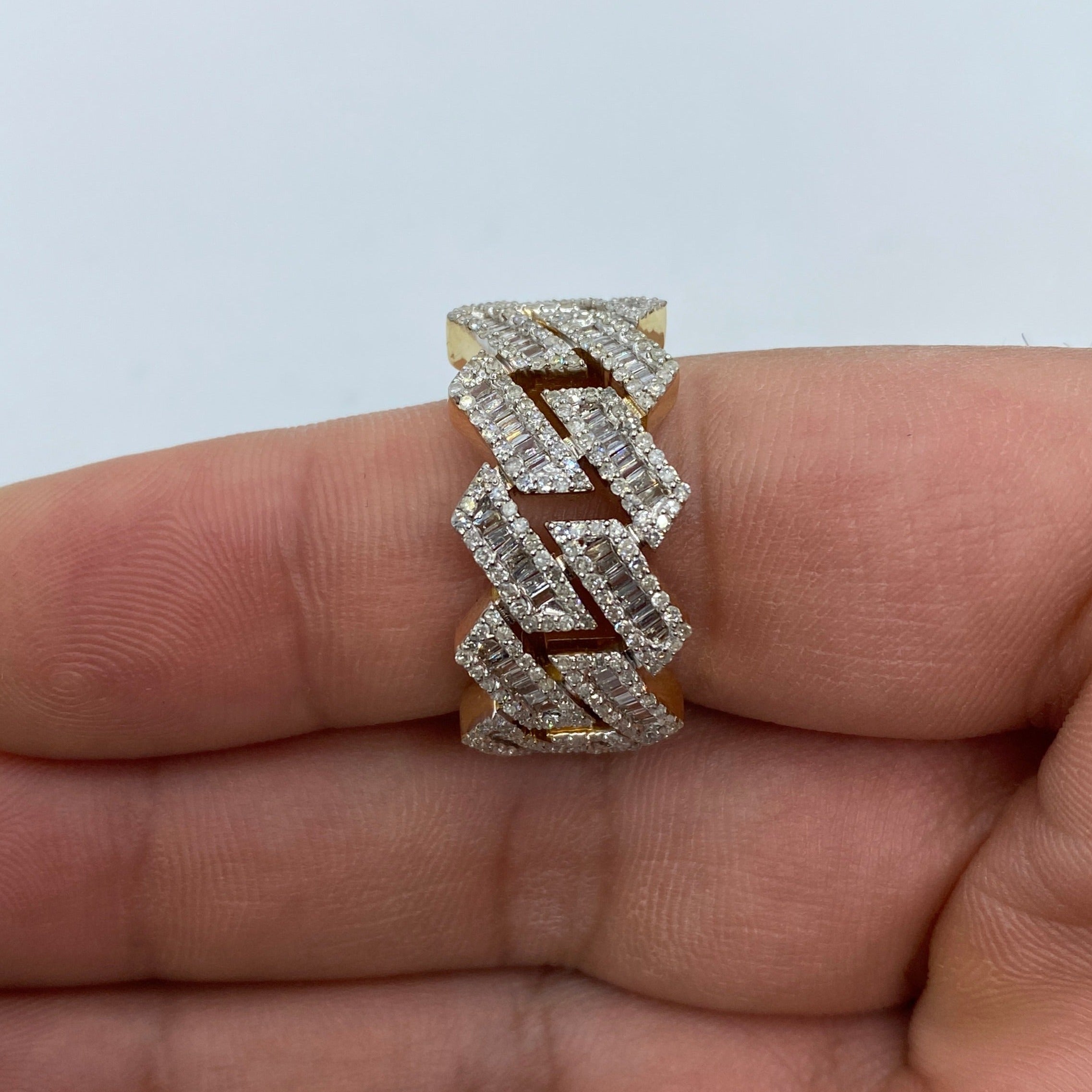 Diamond prong online cuban ring