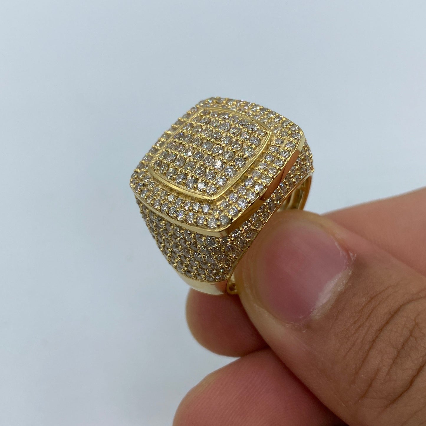 10K Jumbo Square Diamond Ring