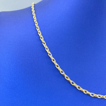 14K 3MM Rolo Paperclip Link Chain 18"