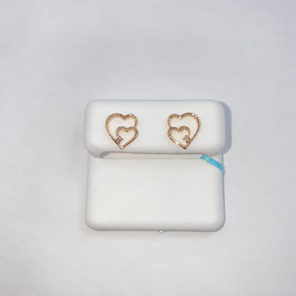 14K Treasure Heart Diamond Earrings