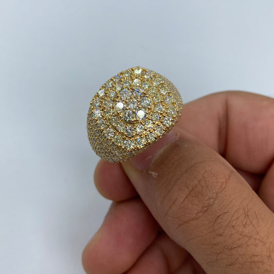 14K Rounded Square Jumbo Diamond Ring