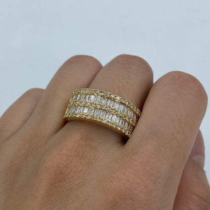 14K Double Row Diamond Baguette Ring