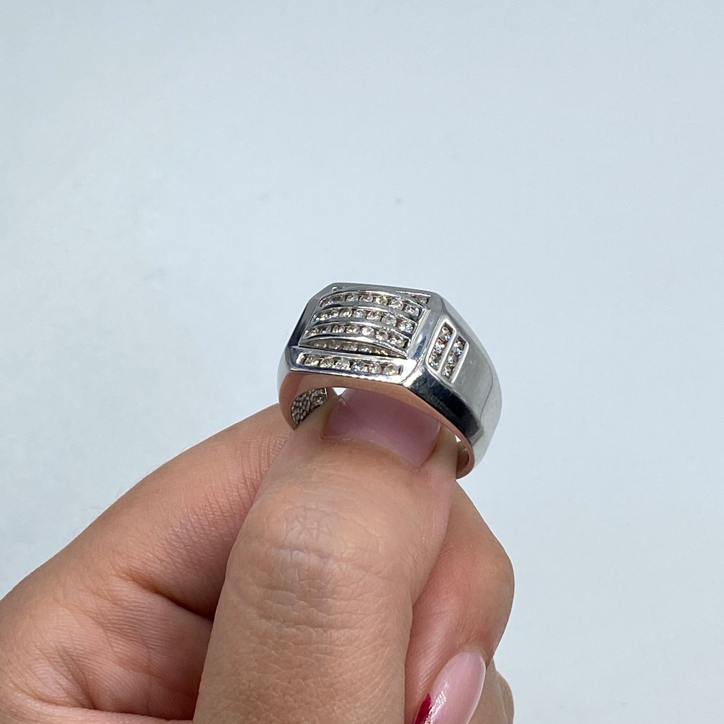 14K Diamond Tyrell Rectangle Ring