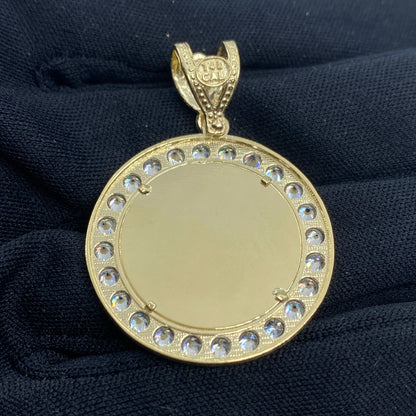 14K Circle Picture Photo Pendant