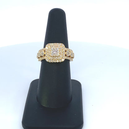 10K Square Cake Diamond Ring