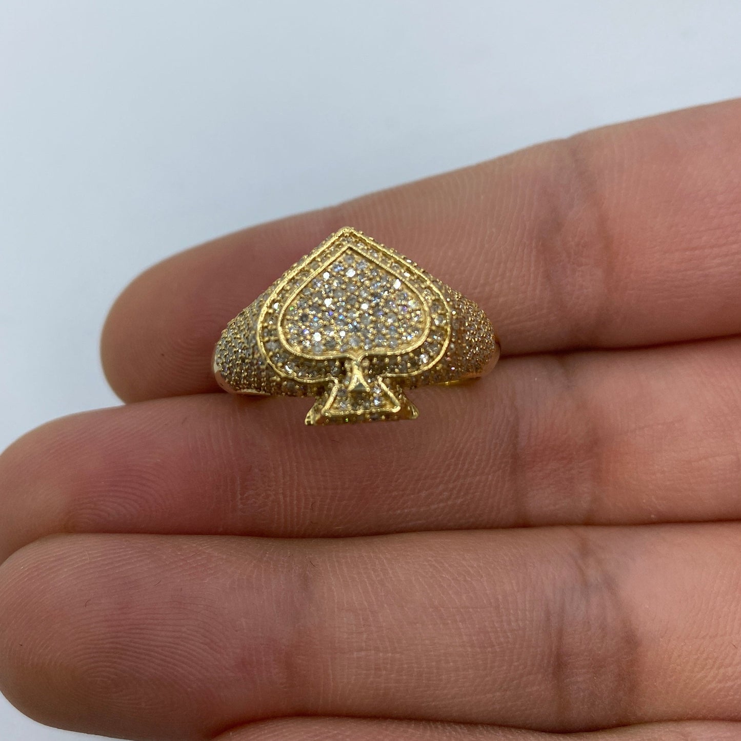 10K 3D Spade Diamond Ring