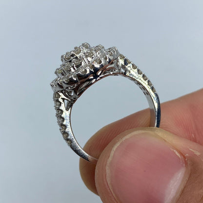 14K White Gold Circle Diamond Engagement Ring