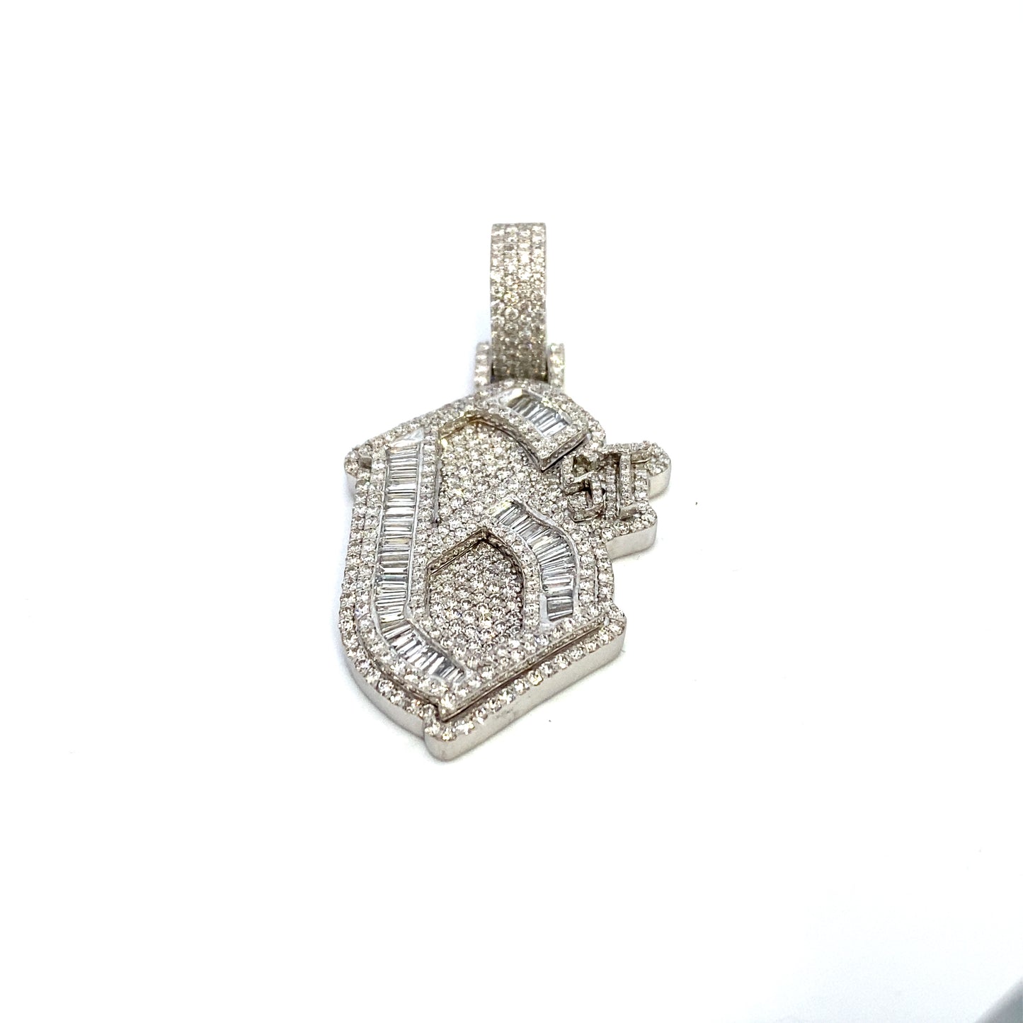 Custom 10K Diamond Baguette Pendant