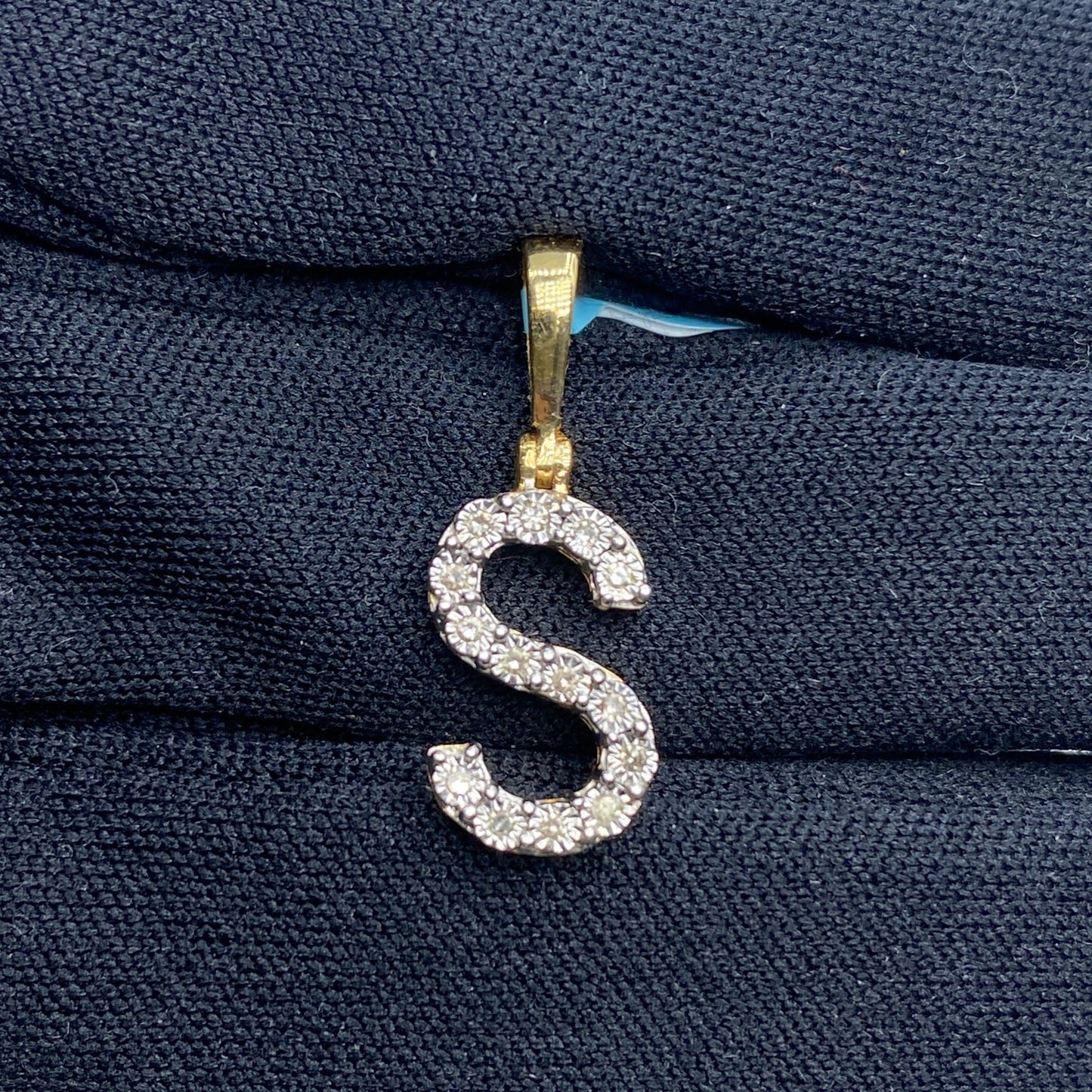 14k Single Stone Initial S Pendant