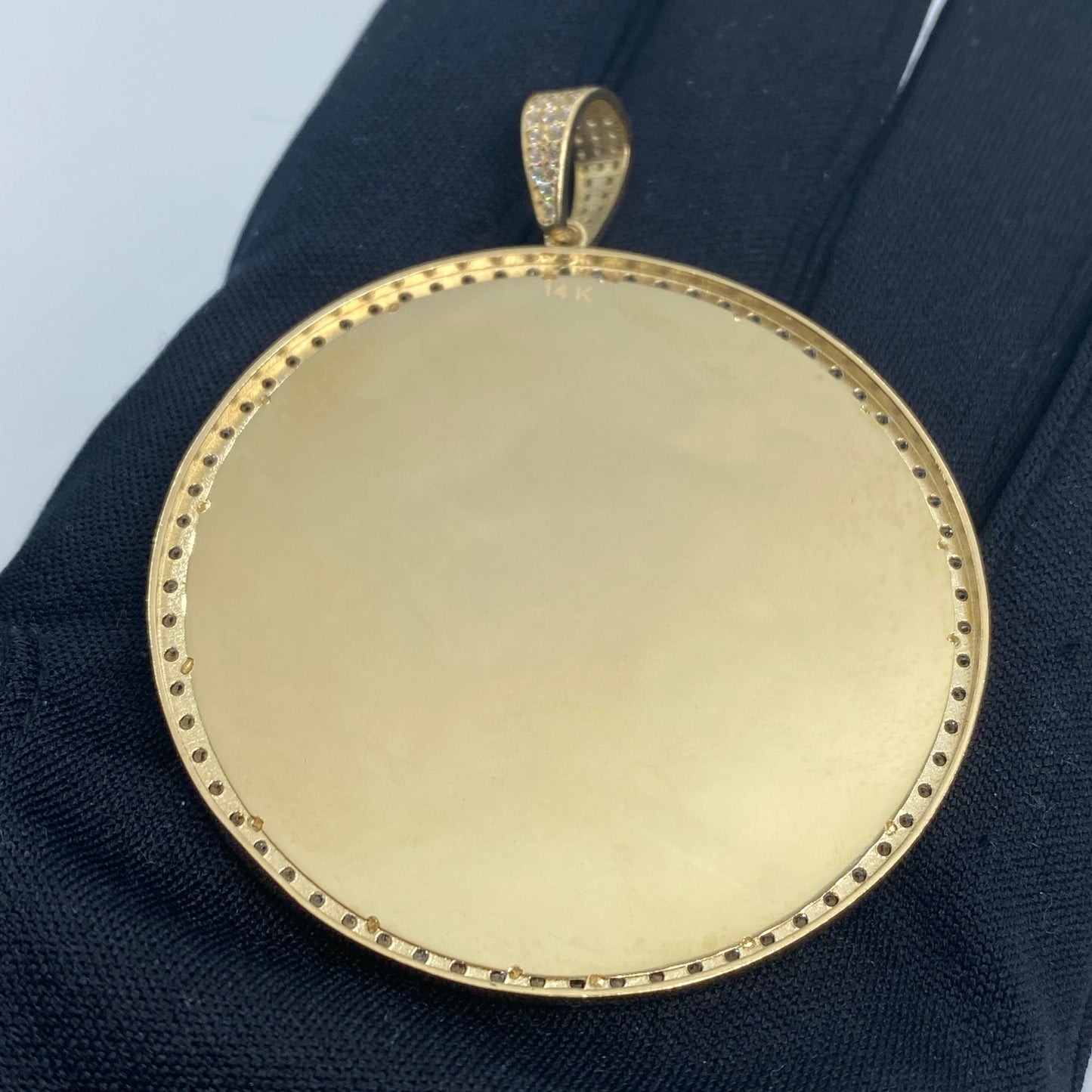 14K Round Picture Photo Pendant