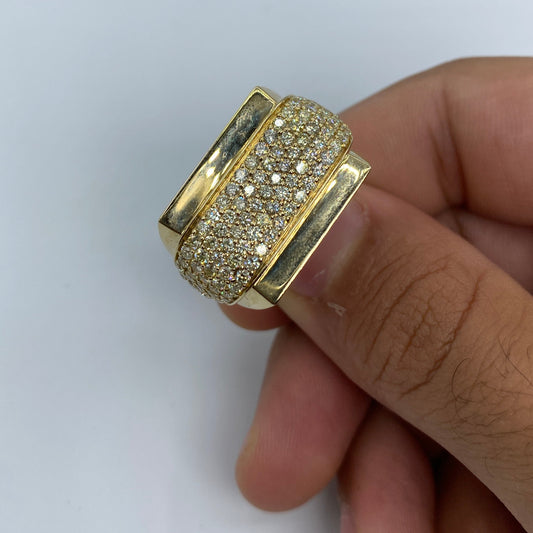 14K Rectangle Fuego Diamond Ring