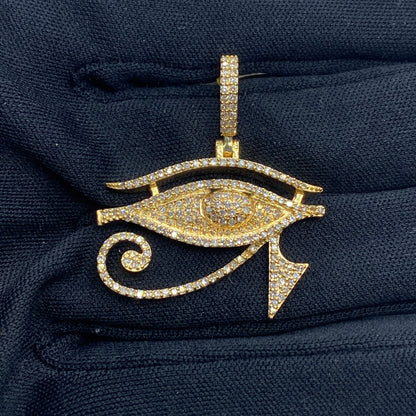 10K Egyptian Eye of Horus Diamond Pendant