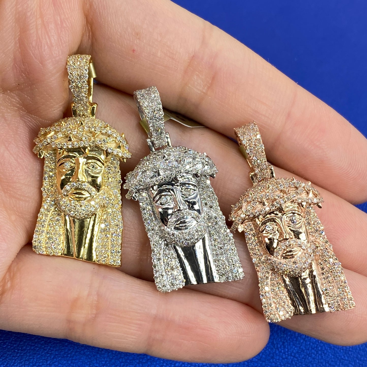 10K/14K Jesus Head Diamond Pendant