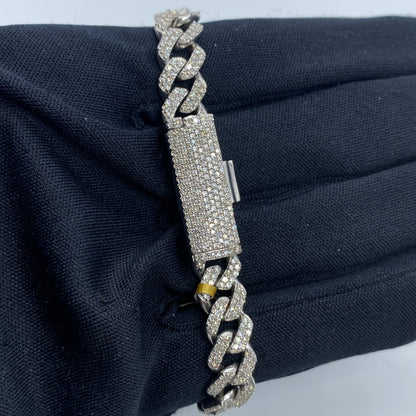 10K 7MM Cuban Link Diamond Bracelet 8.5"