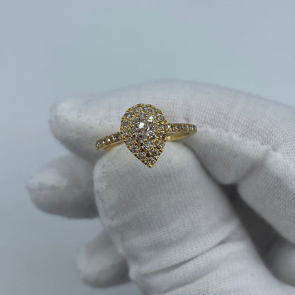 14K Small Pear Shape Diamond Engagement Ring