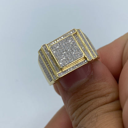 10K Square Jigsaw Diamond Ring