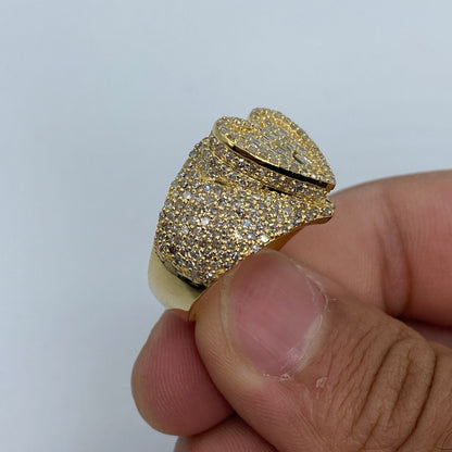 14K Heart Diamond Baguette Ring