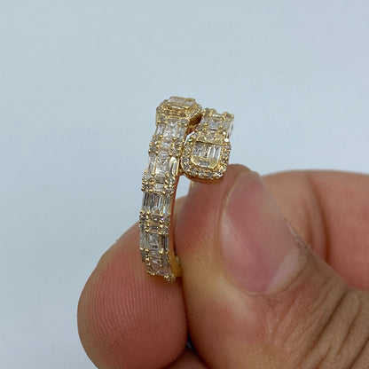 14K Bangle Diamond Baguette Engagement Ring