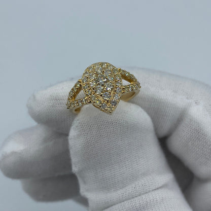 14K Pear Shape Diamond Engagement Ring